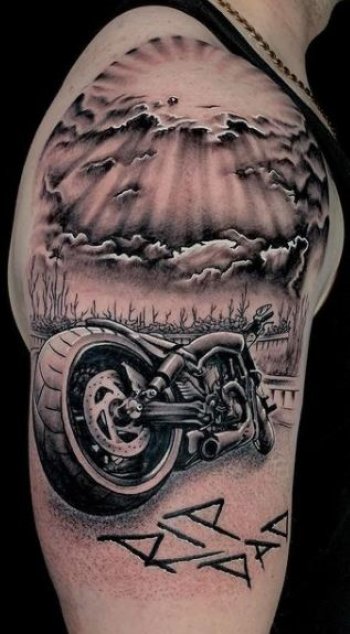 Motorcycle tattoo design by RideOut community member